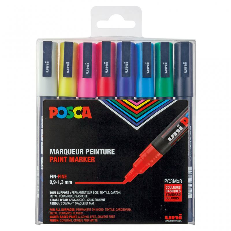 POSCA Grundfarben, 8er Set, feine Spitze