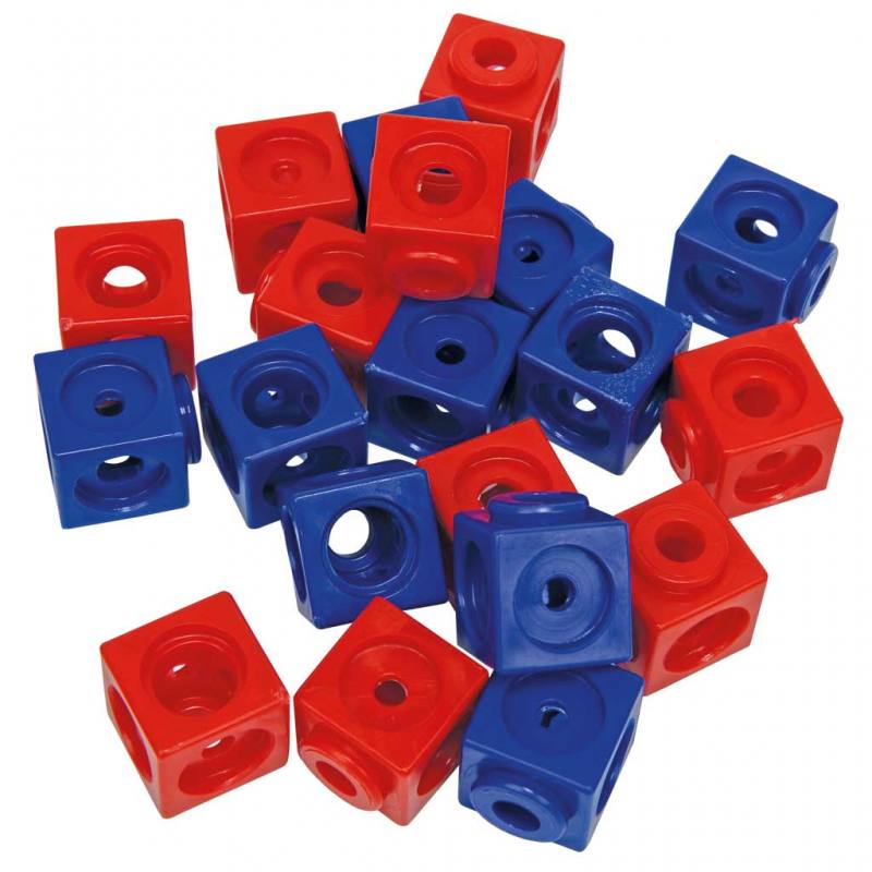 20 Steckwürfel (10x rot, 10x blau)